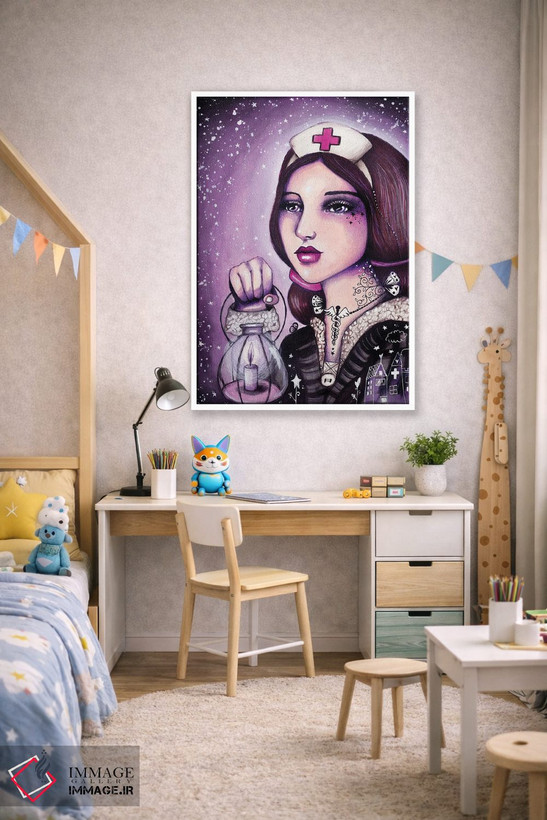 تابلو دکوراتیو بانوی چراغ به دست اثر تامارا لاپورت - D1W