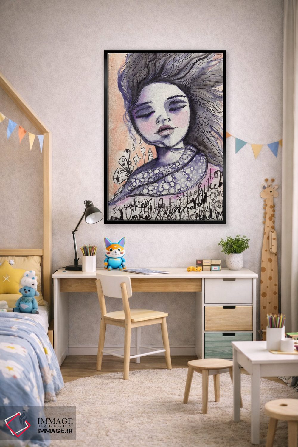 تابلو دکوراتیو معصومیت در باد اثر تامارا لاپورت - D2B