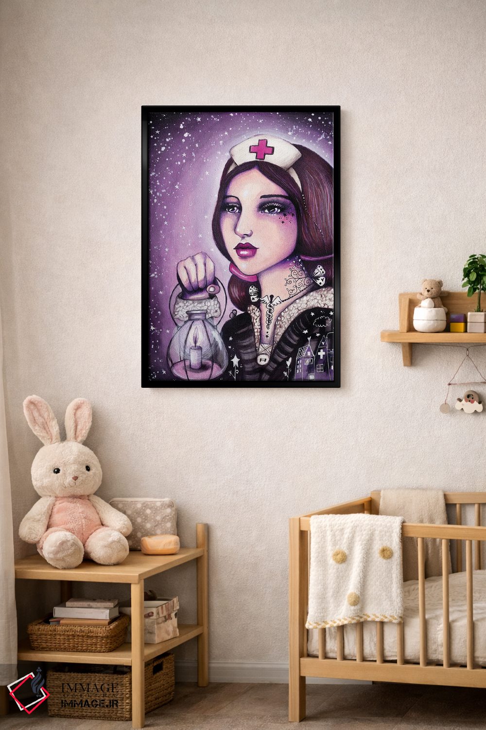 تابلو دکوراتیو بانوی چراغ به دست اثر تامارا لاپورت - D5B