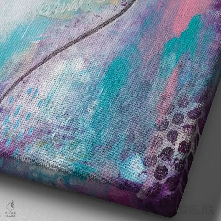 تابلو انتزاعی بدون گل، نیلوفر نمی روید اثر تامارا لاپورت - نمای نزدیک بافت بوم