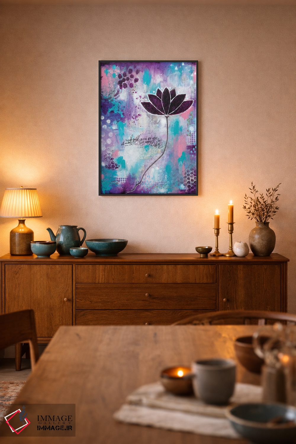 تابلو انتزاعی بدون گل، نیلوفر نمی روید اثر تامارا لاپورت - D6B