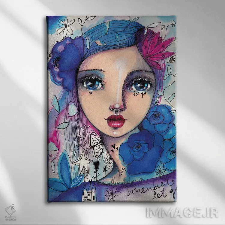 تابلو دکوراتیو او شکوفا می شود - رز اثر تامارا لاپورت - نمای روبهرو روی دیوار