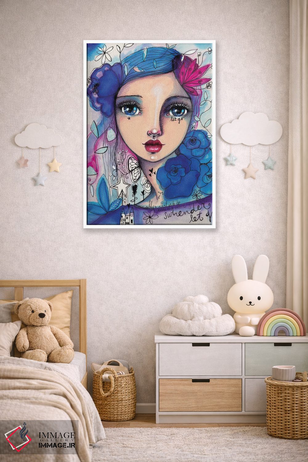 تابلو دکوراتیو او شکوفا می شود - رز اثر تامارا لاپورت - D3W