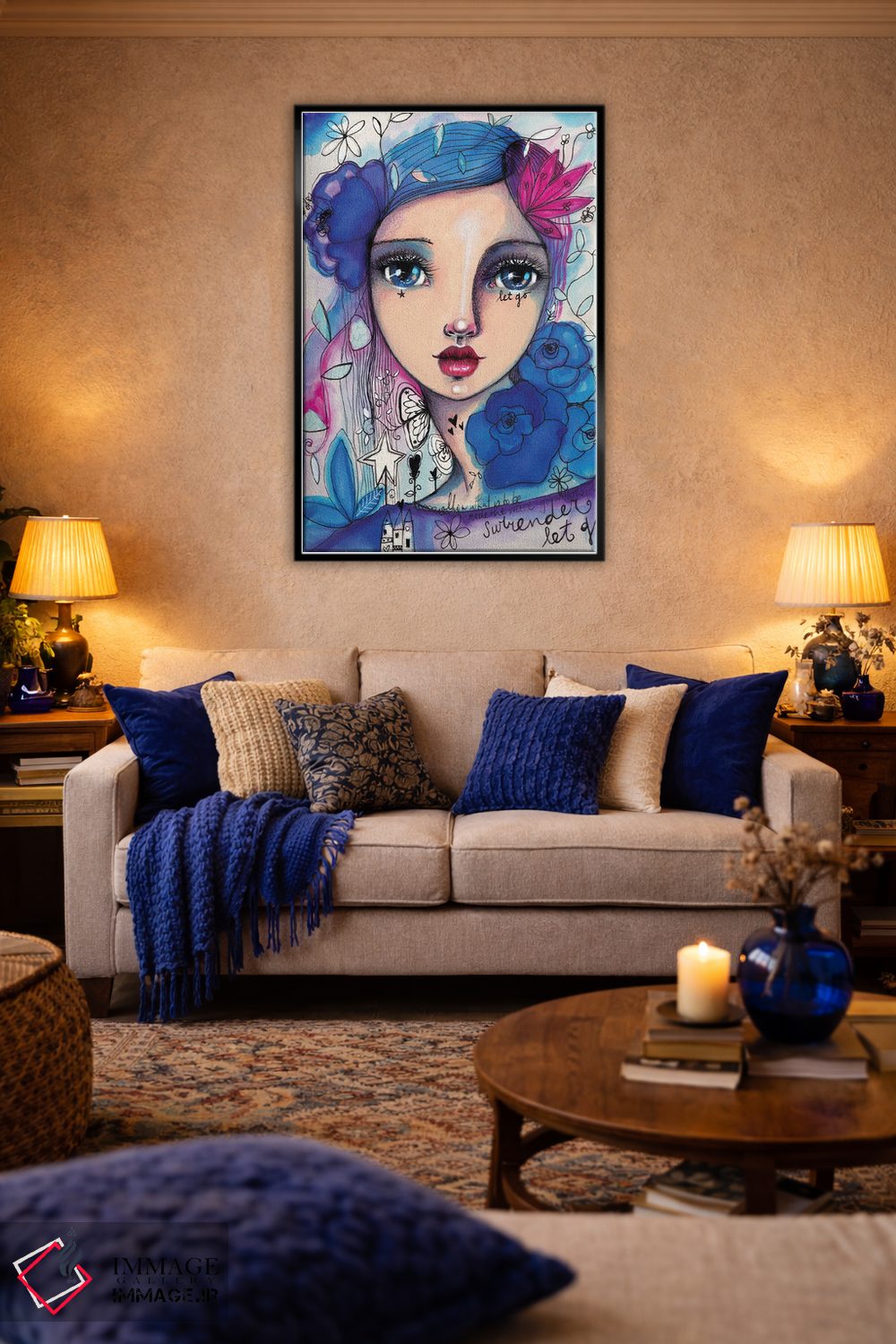 تابلو دکوراتیو او شکوفا می شود - رز اثر تامارا لاپورت - D5B