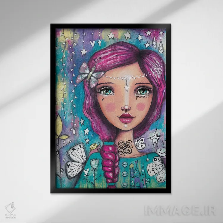 تابلو دکوراتیو رسیدگی به رویاها اثر تامارا لاپورت - نمای قابدار مشکی