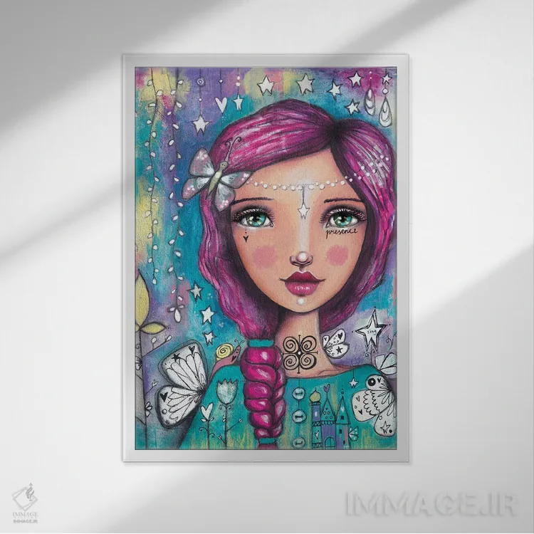 تابلو دکوراتیو رسیدگی به رویاها اثر تامارا لاپورت - نمای قابدار سفید