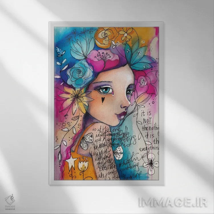 تابلو دکوراتیو همه چیز اثر تامارا لاپورت - نمای قابدار سفید