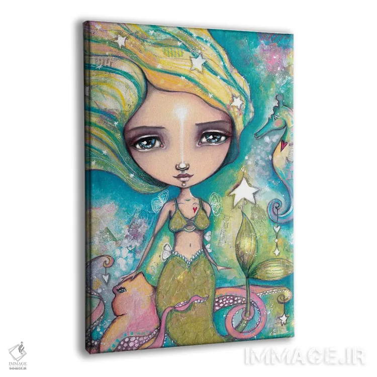 تابلو دکوراتیو پری دریایی کوچک توانمند اثر تامارا لاپورت - نمای پرسپکتیو محصول