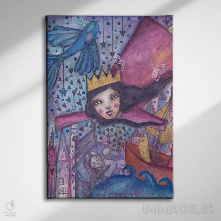 تابلو دکوراتیو مراقب تو هستم اثر تامارا لاپورت - نمای روبهرو روی دیوار