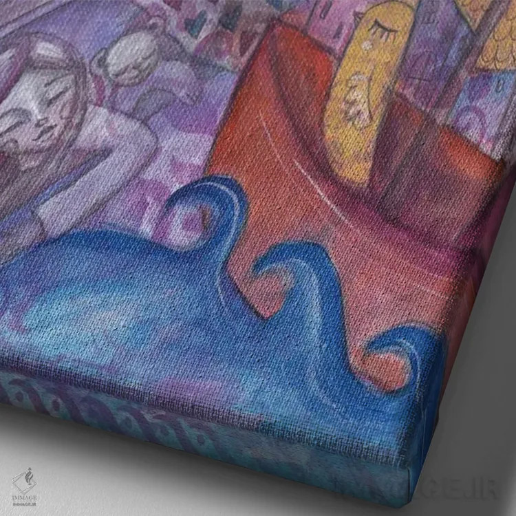 تابلو دکوراتیو مراقب تو هستم اثر تامارا لاپورت - نمای نزدیک بافت بوم