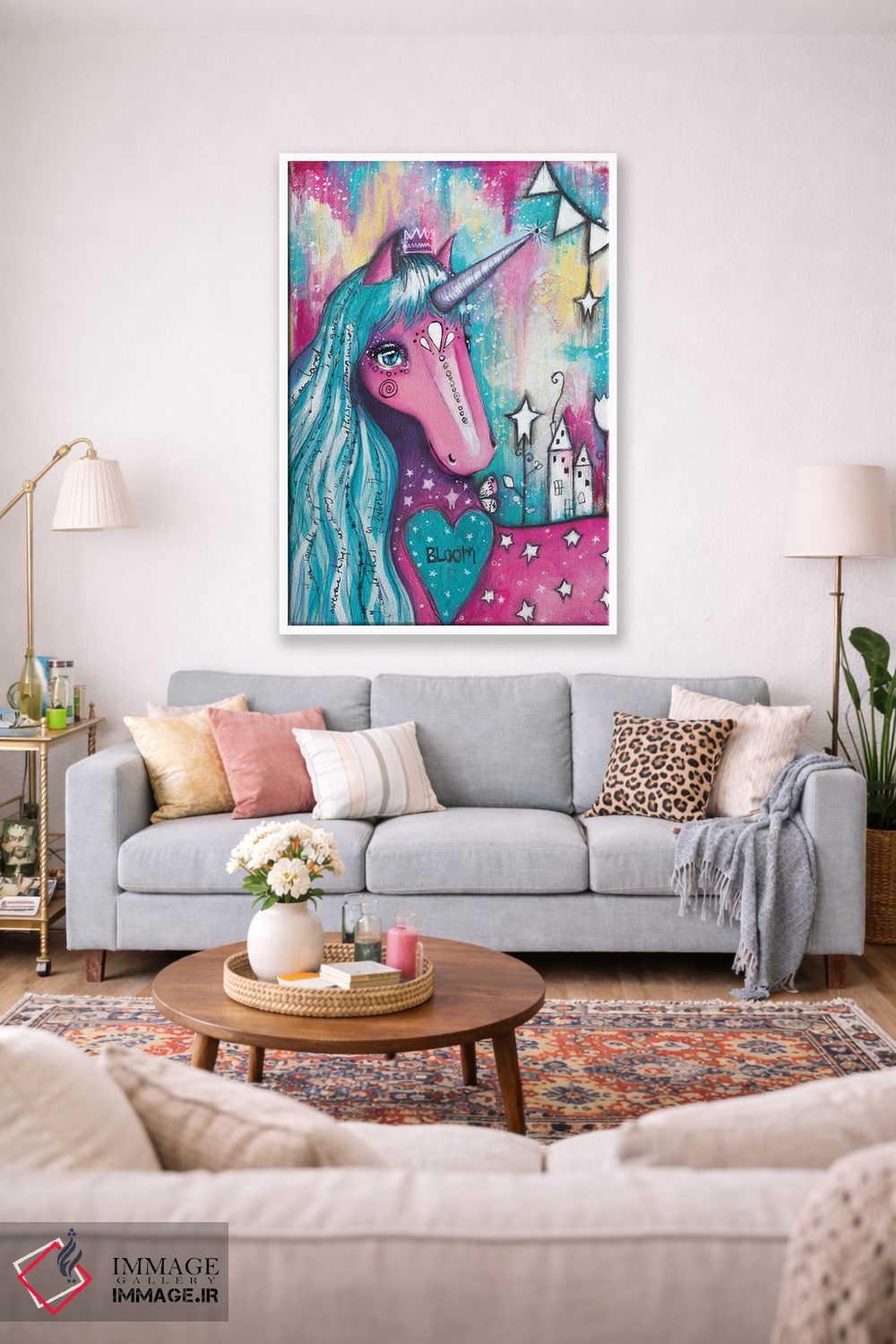 تابلو دکوراتیو عشق اسب شاخدار اثر تامارا لاپورت - D1W