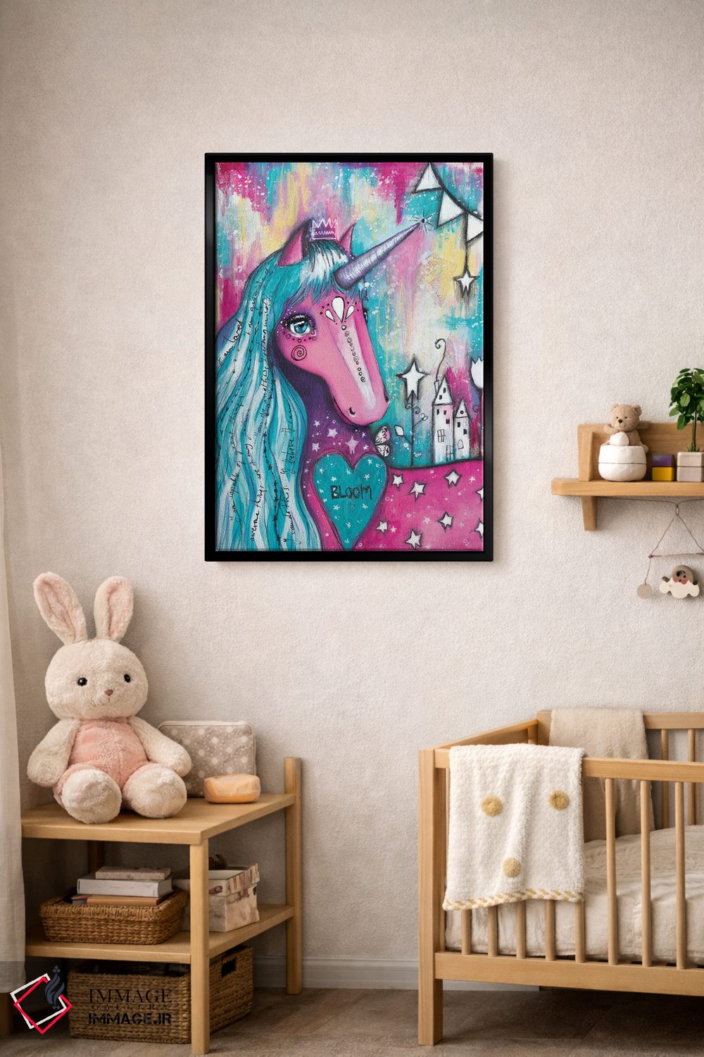 تابلو دکوراتیو عشق اسب شاخدار اثر تامارا لاپورت - D5B