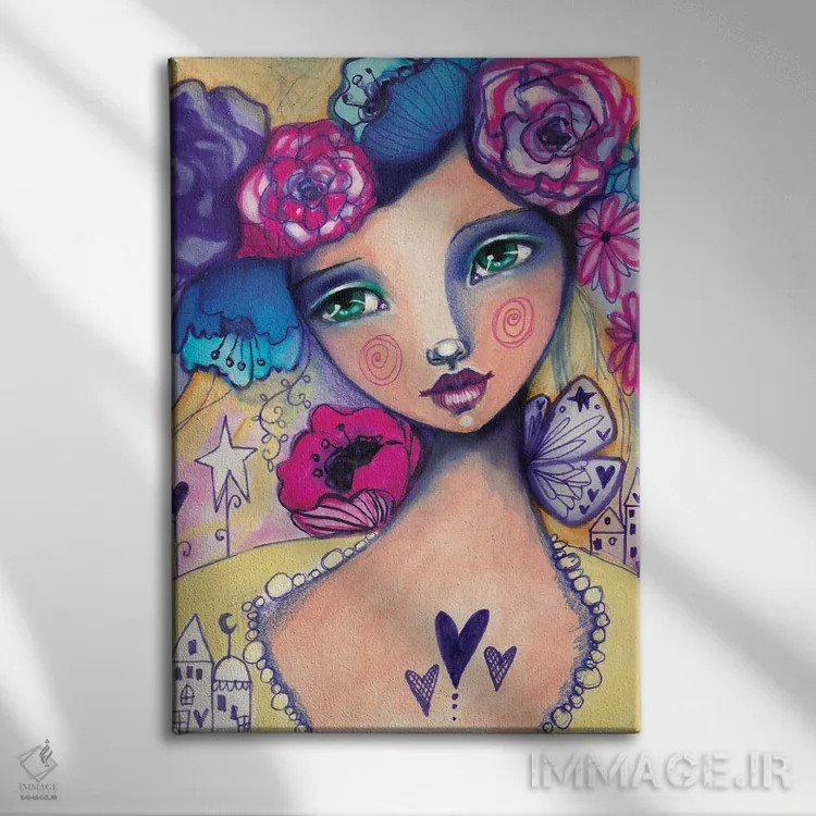 تابلو دکوراتیو زویی دشانل اثر تامارا لاپورت - نمای روبهرو روی دیوار