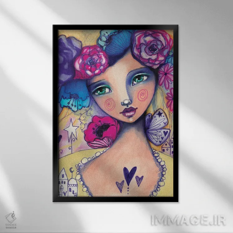 تابلو دکوراتیو زویی دشانل اثر تامارا لاپورت - نمای قابدار مشکی