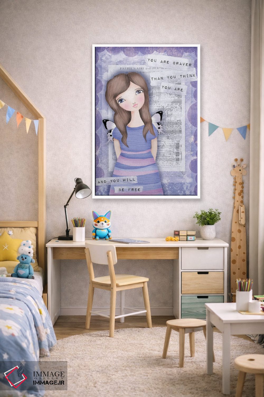 تابلو دکوراتیو تو از آنچه فکر می کنی شجاع تری اثر تامارا لاپورت - D1W