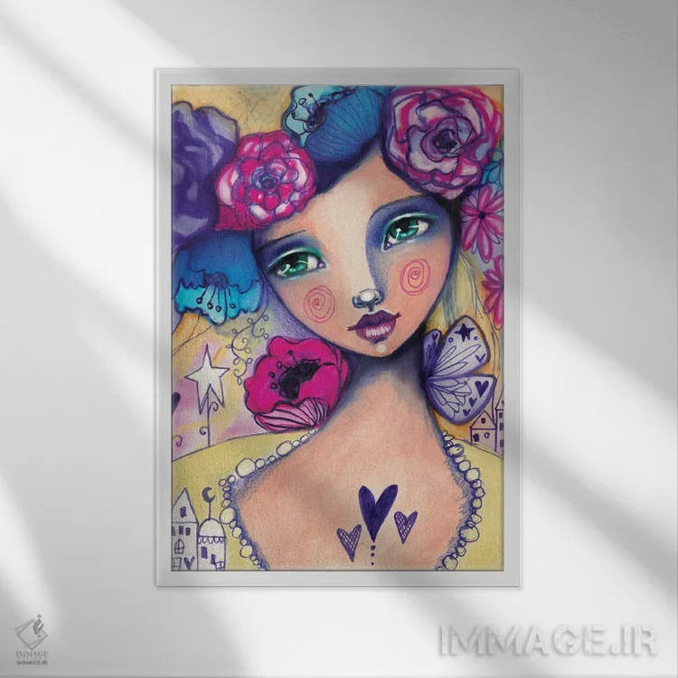 تابلو دکوراتیو زویی دشانل اثر تامارا لاپورت - نمای قابدار سفید