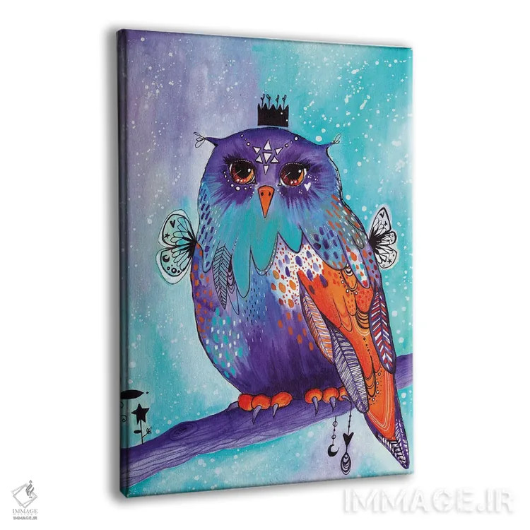 تابلو دکوراتیو جغد برفی اثر تامارا لاپورت - نمای پرسپکتیو محصول