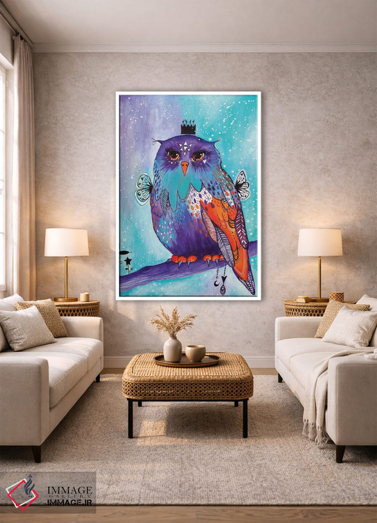 تابلو دکوراتیو جغد برفی اثر تامارا لاپورت - D1W