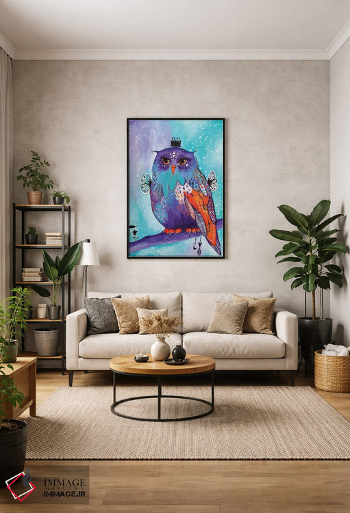 تابلو دکوراتیو جغد برفی اثر تامارا لاپورت - D2B