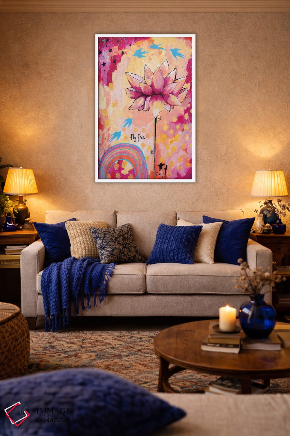 تابلو دکوراتیو نیلوفر آزاد پرواز کن اثر تامارا لاپورت - D2W
