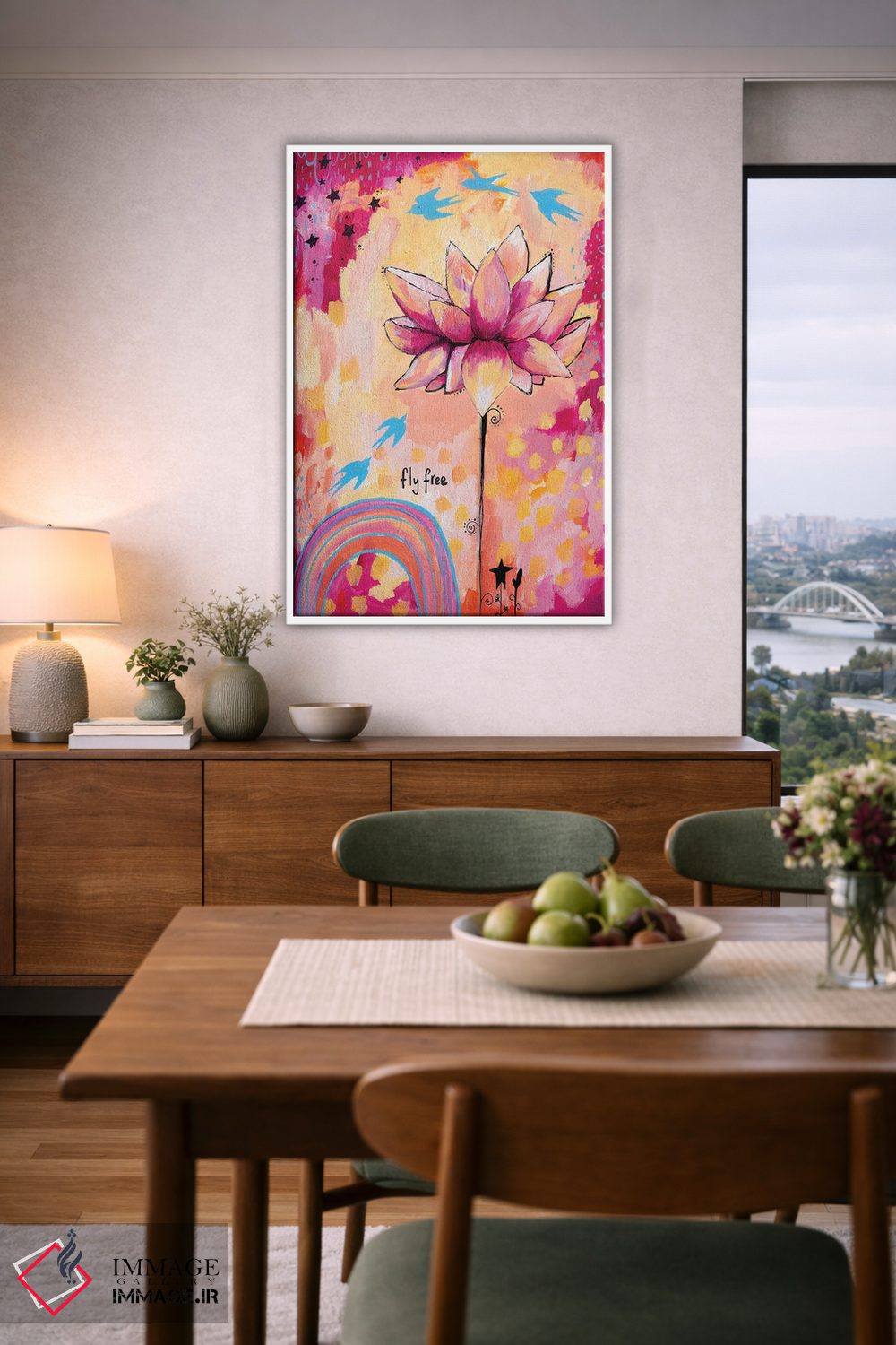 تابلو دکوراتیو نیلوفر آزاد پرواز کن اثر تامارا لاپورت - D5W