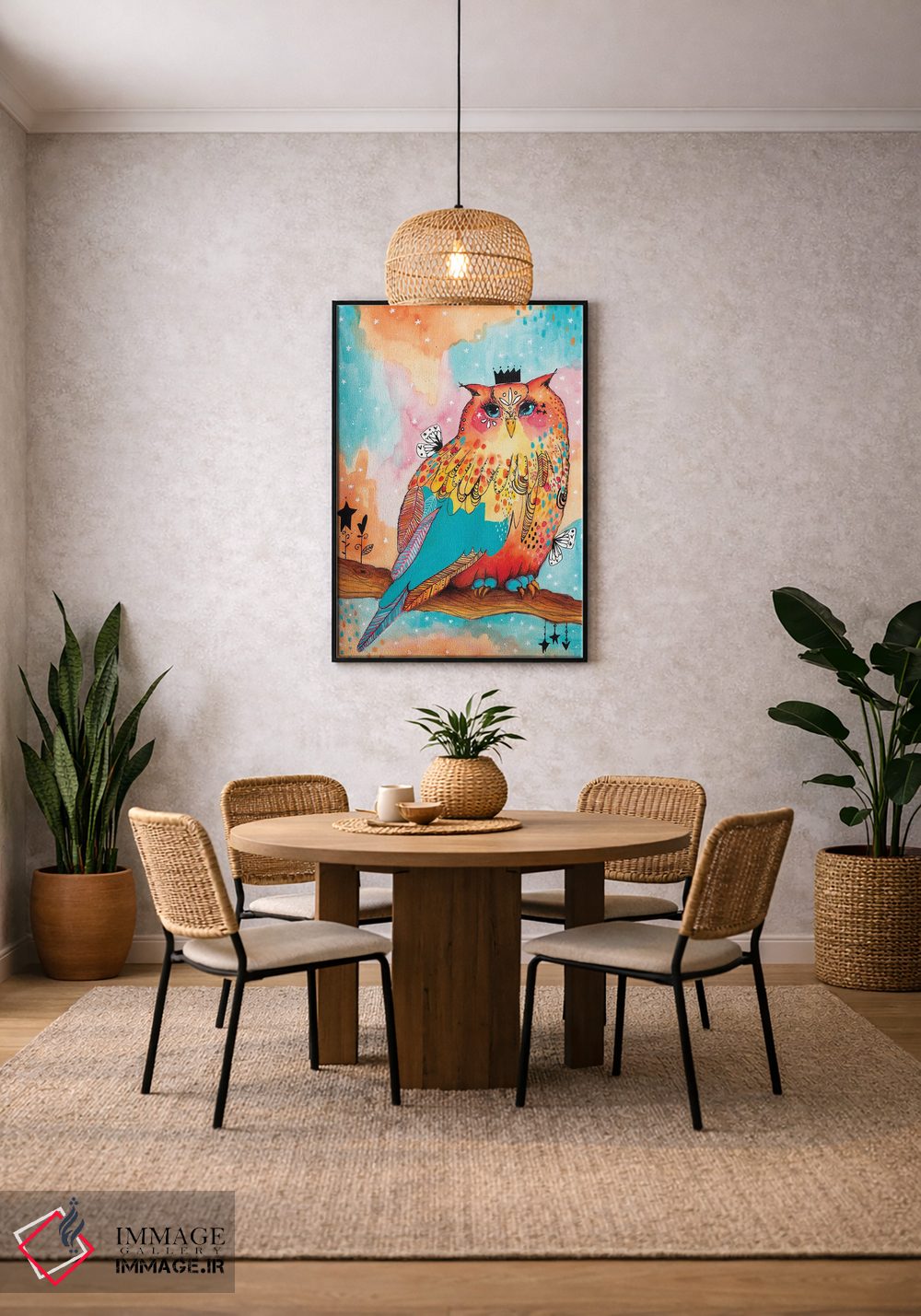 تابلو دکوراتیو جغد شاد اثر تامارا لاپورت - D5B