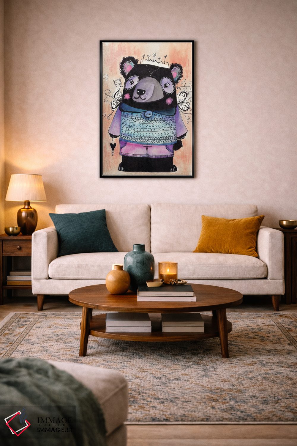 تابلو دکوراتیو خرسی دوست داشتنی اثر تامارا لاپورت - D6B