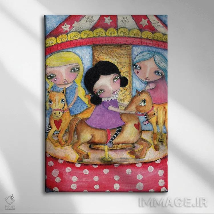 تابلو دکوراتیو چرخ و فلک اثر تامارا لاپورت - نمای روبهرو روی دیوار