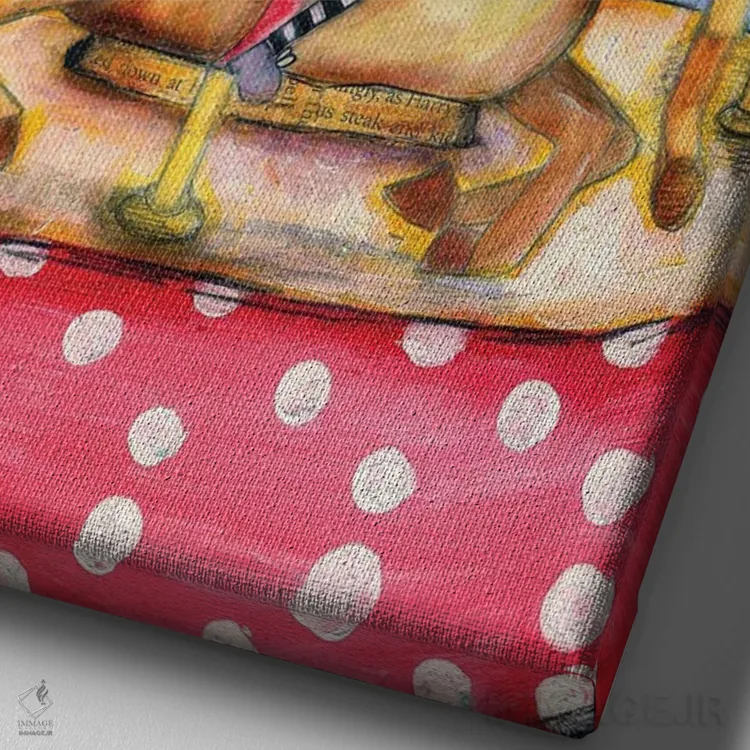 تابلو دکوراتیو چرخ و فلک اثر تامارا لاپورت - نمای نزدیک بافت بوم