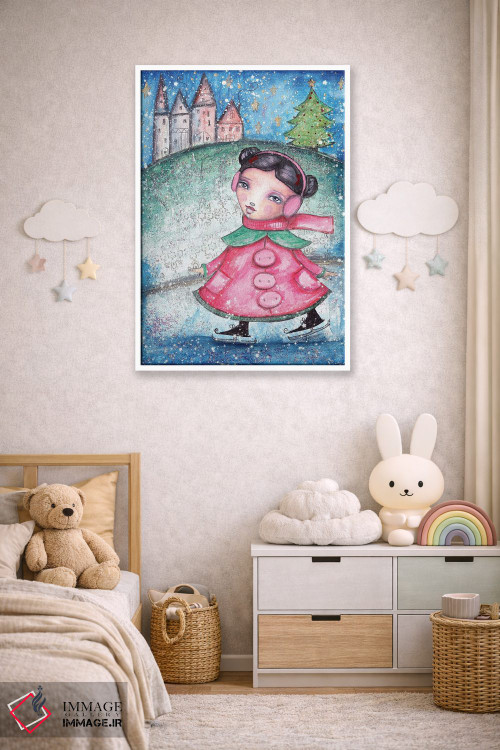 تابلو دکوراتیو دختر کریسمس اثر تامارا لاپورت - D4W