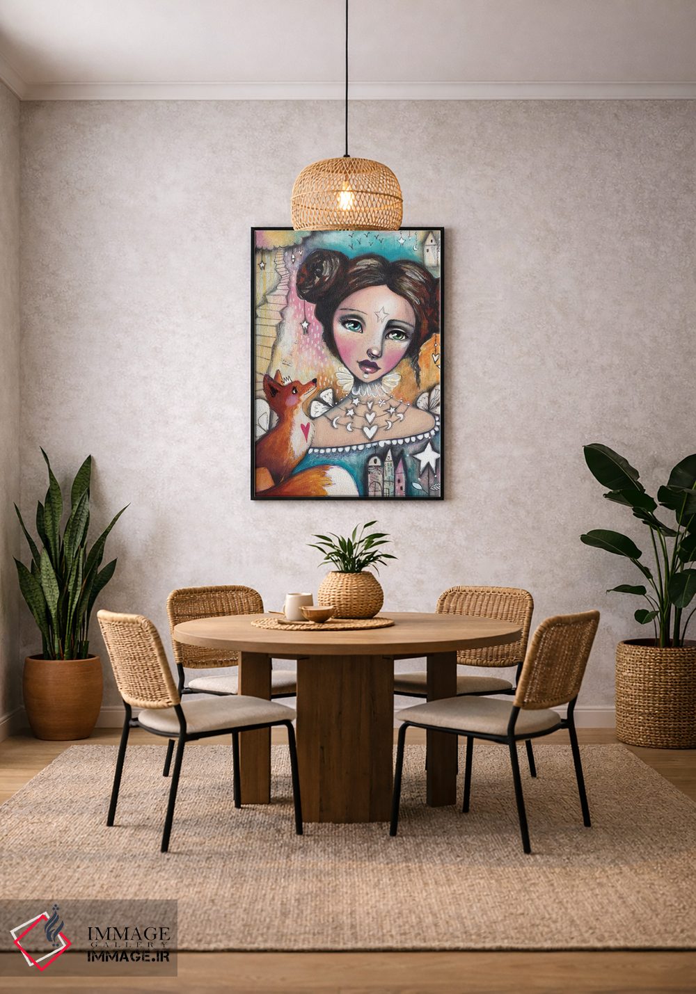 تابلو دکوراتیو دختر روباه نما اثر تامارا لاپورت - D5B
