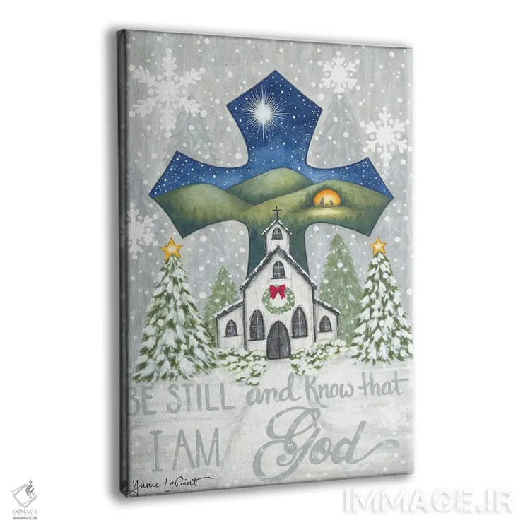 تابلو دکوراتیو صلیب کریسمس اثر آنی لاپوینت - نمای پرسپکتیو محصول