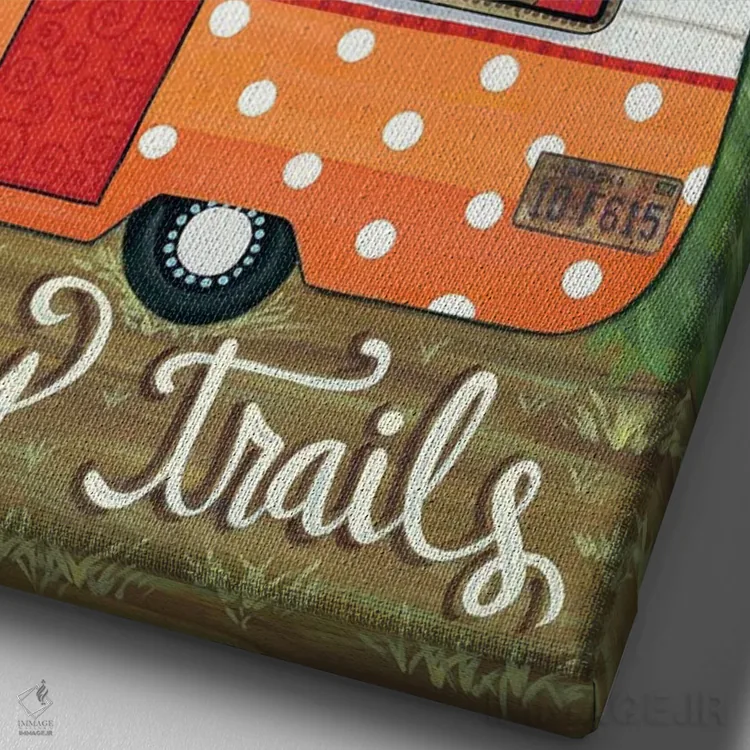 تابلو دکوراتیو مسیرهای خوشحال اثر آنی لاپوینت - نمای نزدیک بافت بوم