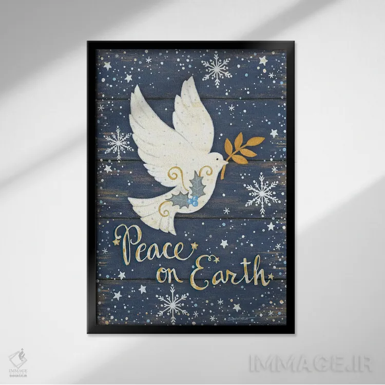 تابلو دکوراتیو صلح بر زمین اثر آنی لاپوینت - نمای قابدار مشکی