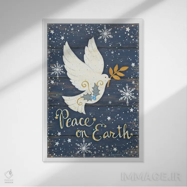تابلو دکوراتیو صلح بر زمین اثر آنی لاپوینت - نمای قابدار سفید
