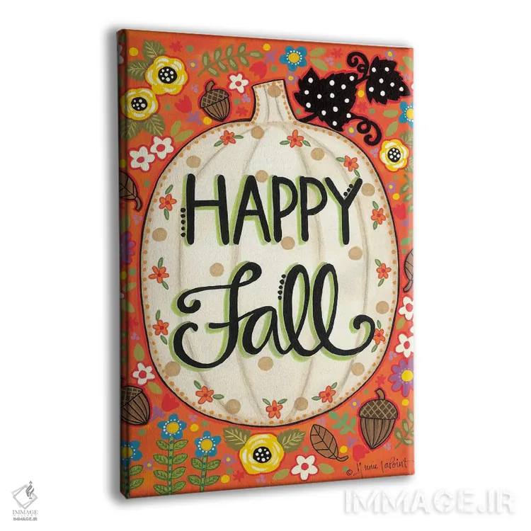 تابلو دکوراتیو کدوی خوشحال پاییزی اثر آنی لاپوینت - نمای پرسپکتیو محصول