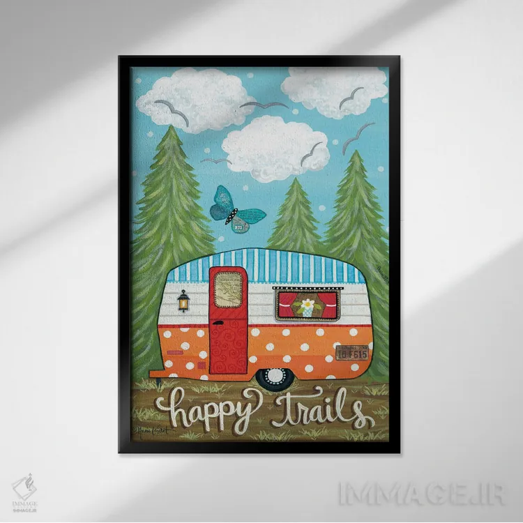 تابلو دکوراتیو مسیرهای خوشحال اثر آنی لاپوینت - نمای قابدار مشکی