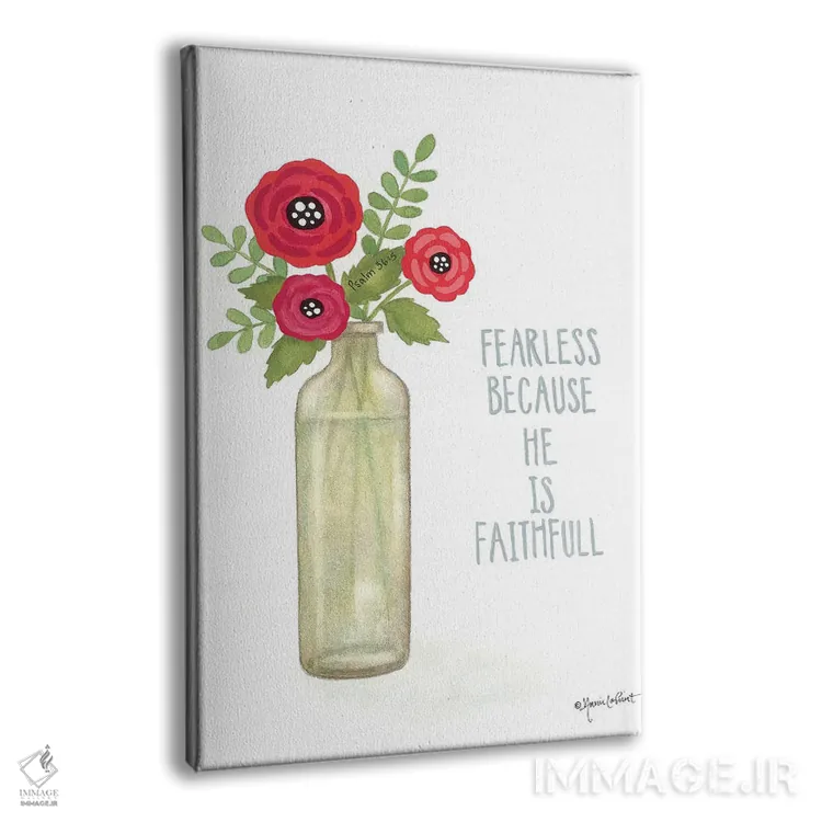 تابلو دکوراتیو شکوفه های قرمز اثر آنی لاپوینت - نمای پرسپکتیو محصول