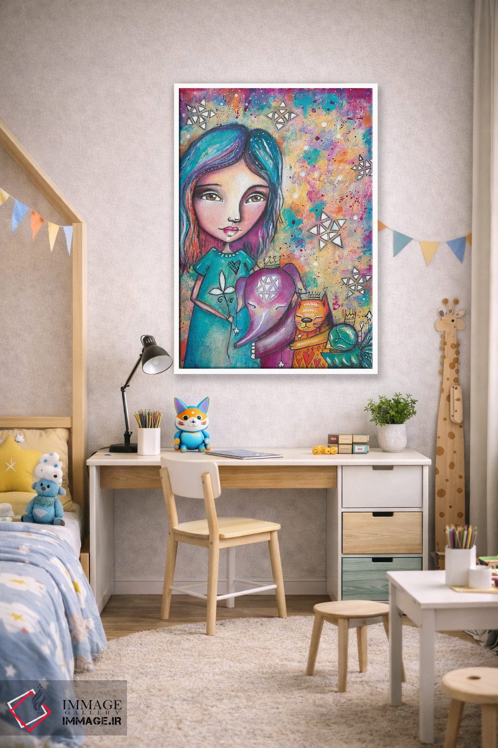 تابلو دکوراتیو در آغوش جمعی اثر تامارا لاپورت - D1W