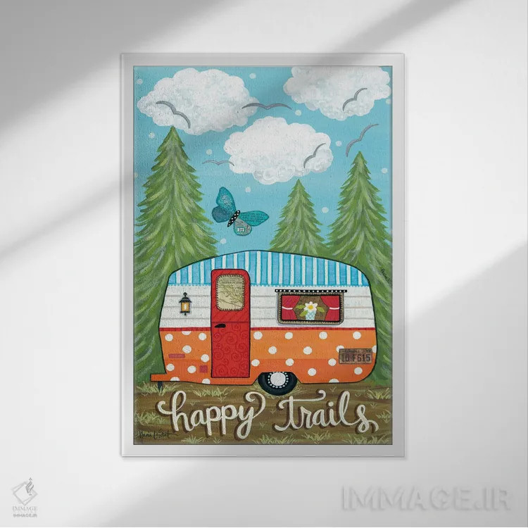 تابلو دکوراتیو مسیرهای خوشحال اثر آنی لاپوینت - نمای قابدار سفید