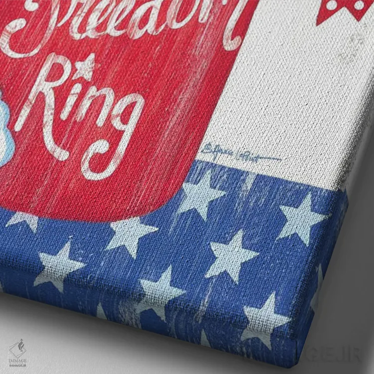 تابلو دکوراتیو بگذار آزادی طنین انداز شود اثر آنی لاپوینت - نمای نزدیک بافت بوم