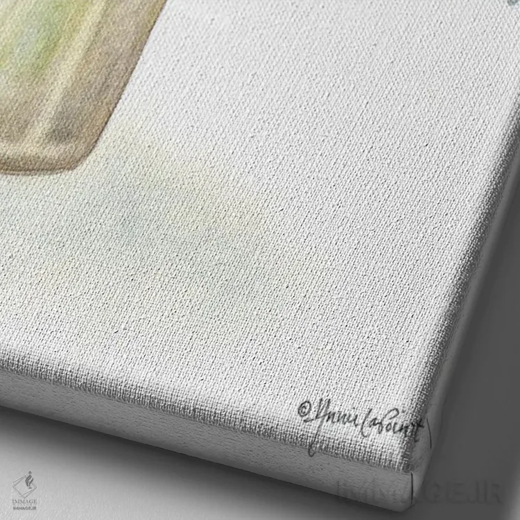 تابلو دکوراتیو شکوفه های قرمز اثر آنی لاپوینت - نمای نزدیک بافت بوم