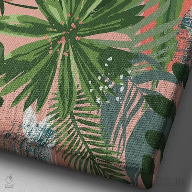 تابلو انتزاعی جنگل گیاهی اثر لیزا پری - نمای نزدیک بافت بوم