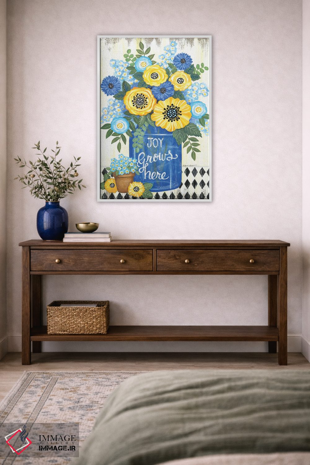 تابلو دکوراتیو شادی اینجا رشد می کند اثر آنی لاپوینت - D2W