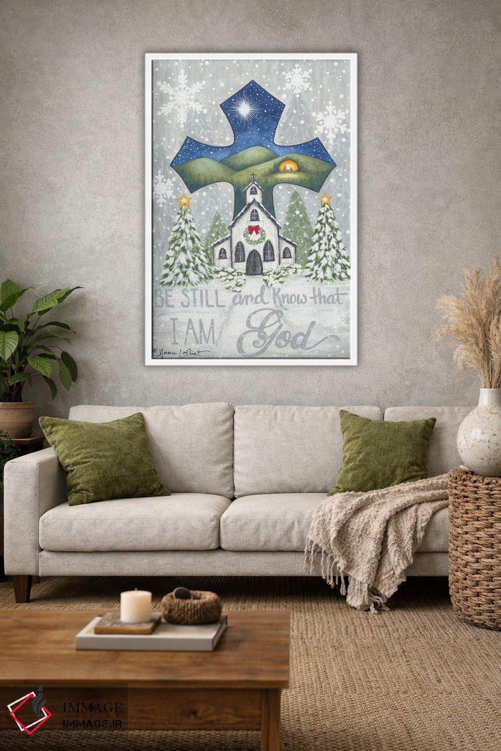 تابلو دکوراتیو صلیب کریسمس اثر آنی لاپوینت - D1W