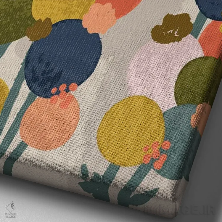 تابلو انتزاعی جریان طبیعی اثر لیزا پری - نمای نزدیک بافت بوم