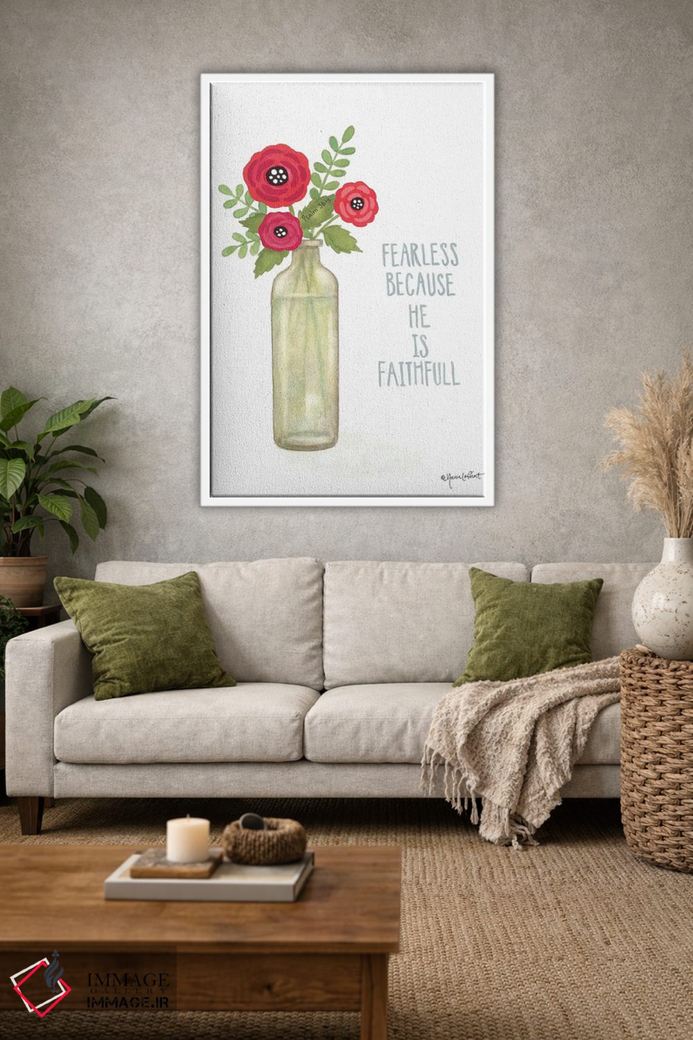 تابلو دکوراتیو شکوفه های قرمز اثر آنی لاپوینت - D1W