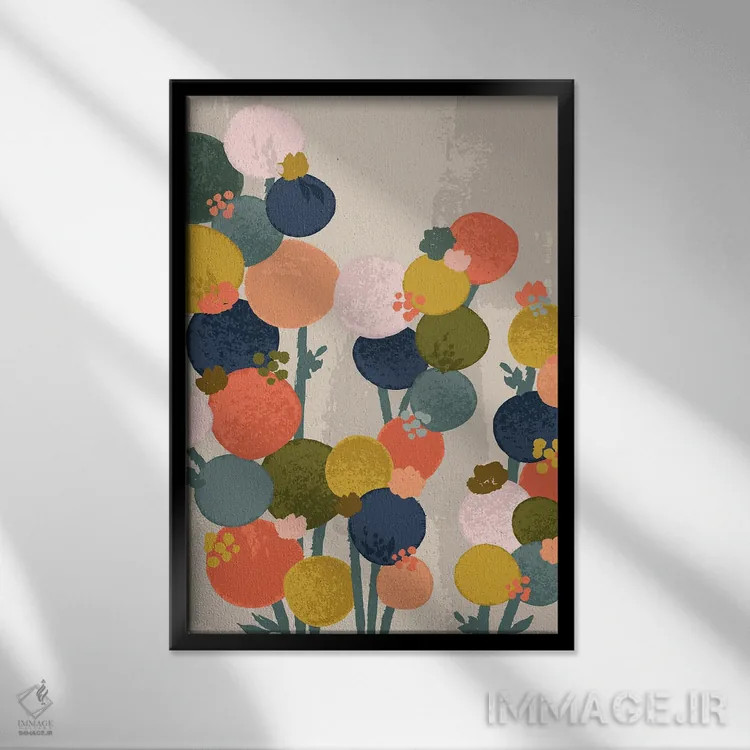 تابلو انتزاعی جریان طبیعی اثر لیزا پری - نمای قابدار مشکی
