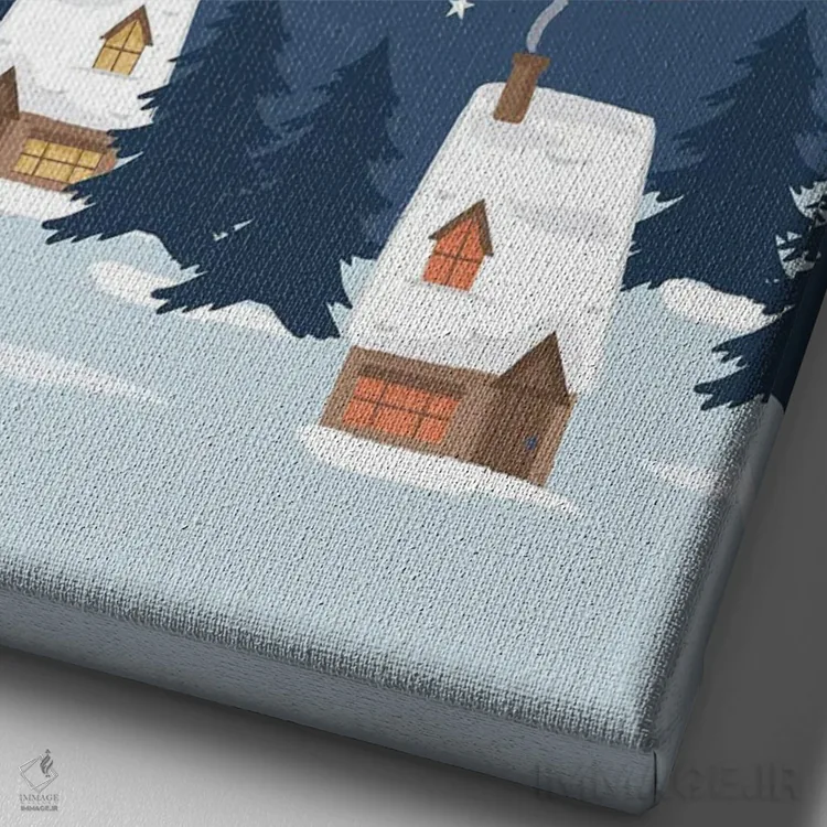 تابلو دکوراتیو بابا نوئل آمد اثر لیزا پری - نمای نزدیک بافت بوم