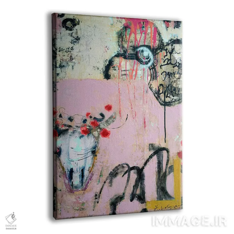 تابلو انتزاعی ملکه دنیای زیرزمینی اثر آندریا لوپز - نمای پرسپکتیو محصول
